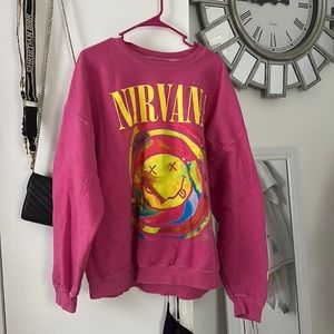 Urban outfitters pink nirvana sweatshirt